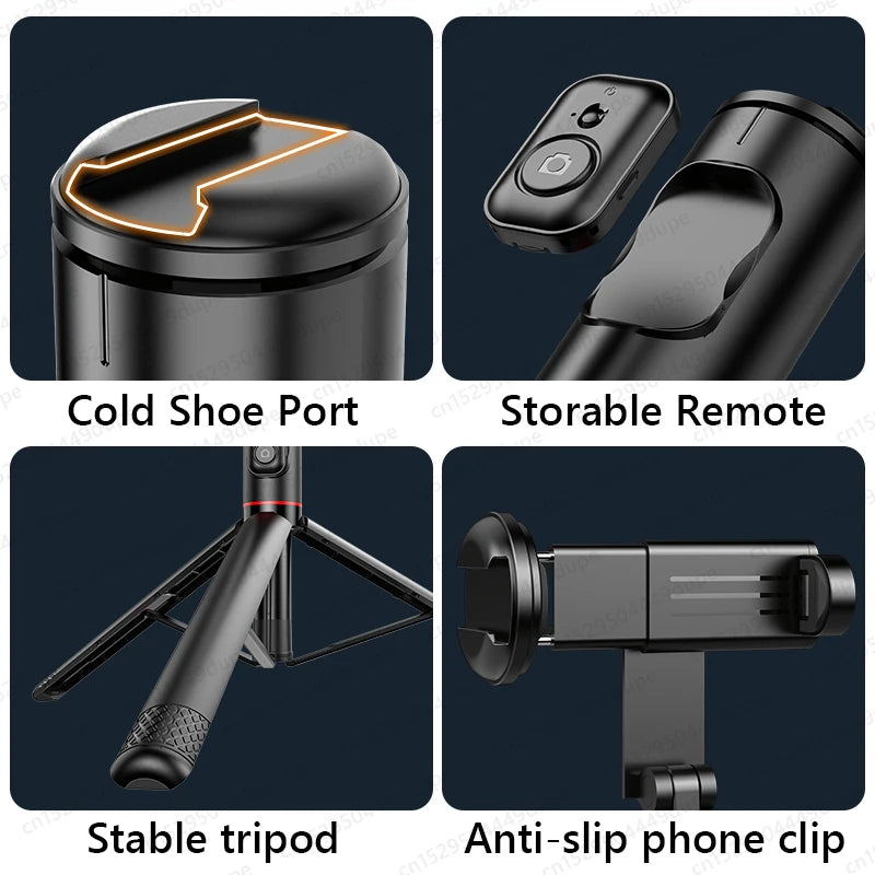 Selfie Stick with Wireless Bluetooth Remote, Portable 72 Inch Aluminum Alloy Selfie Stick Phone Tripod for Ios Android Cellphone
